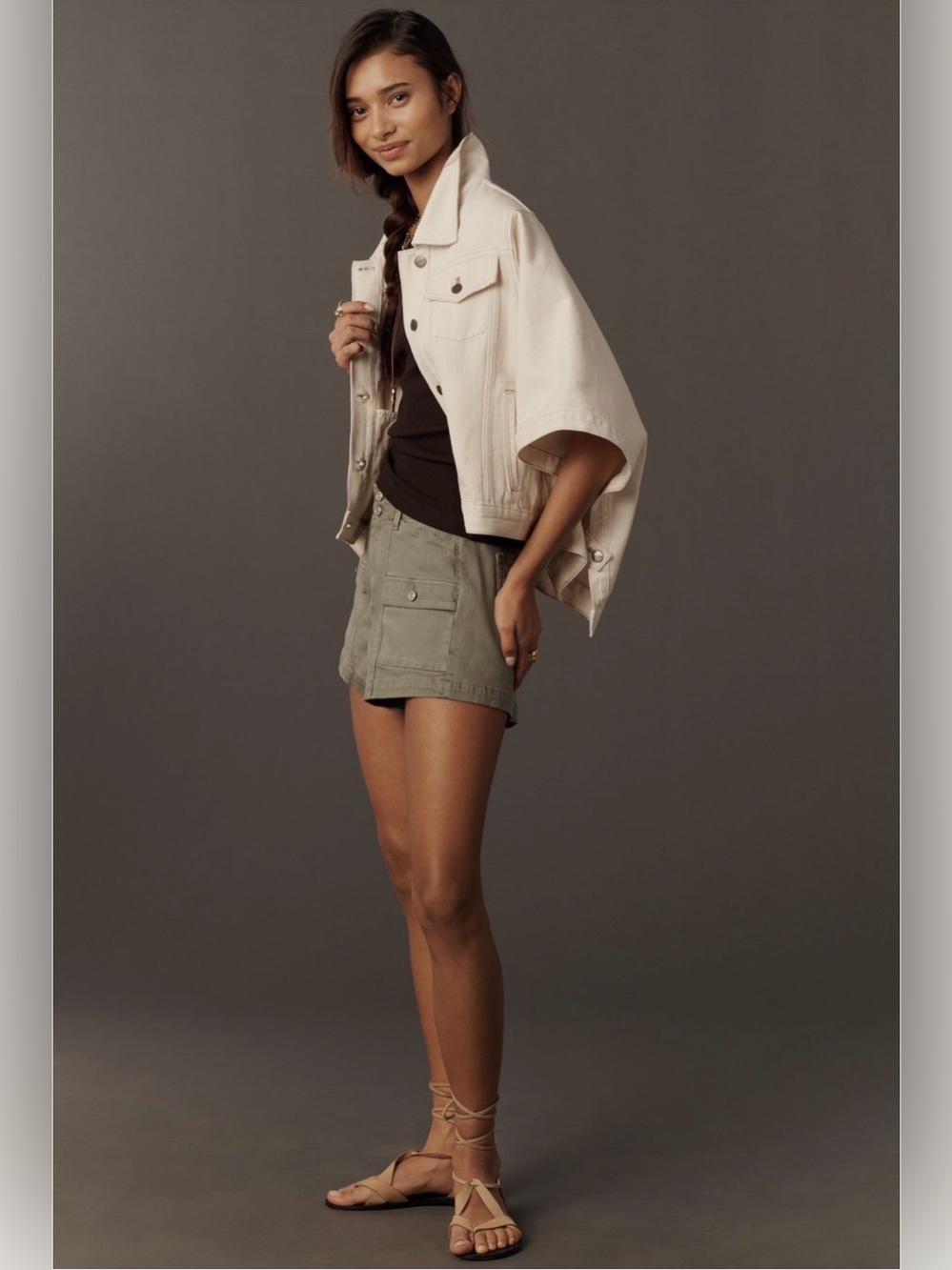 NWOT Anthropologie Pilcro Weston Cape Denim Boyfriend Jacket - Picture 4 of 9